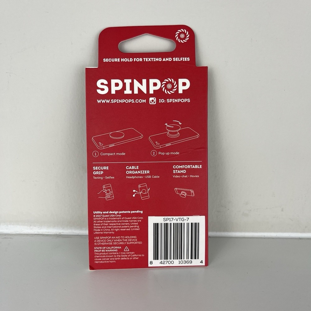 SpinPop Universal Cell Phone Holder Blue Donuts Pop Grip Organizer Stand New‎ - Picture 3 of 6